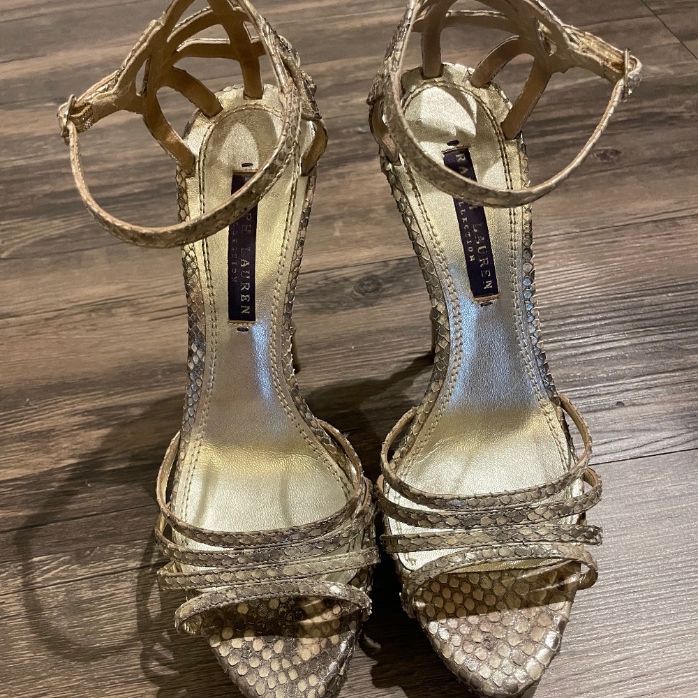 Ralph Lauren Leather Snakeskin Heels